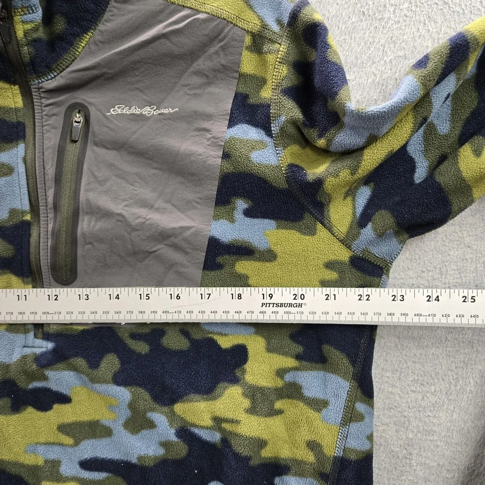 Eddie Bauer‎ Men Sweatshirt L Green Ascent Nylon Camouflage Fleece Gorpcore